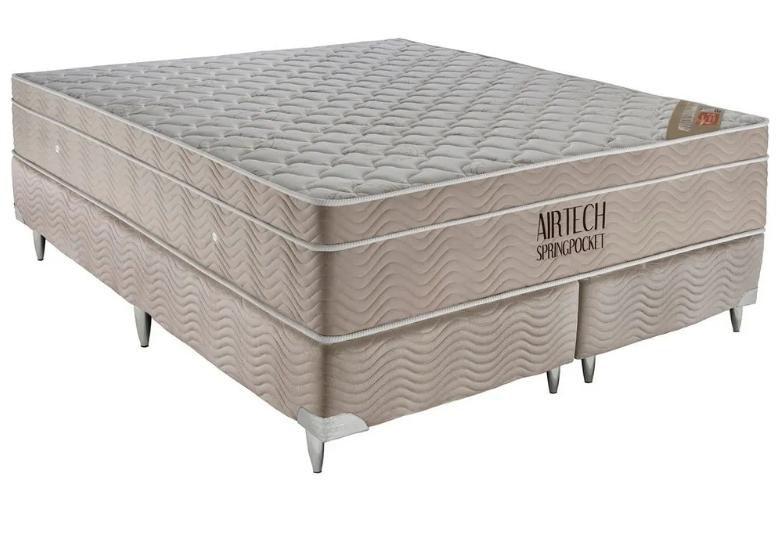 Imagem de Cama Box Super King + Colchão Airtech Springpocket (193X203X66)