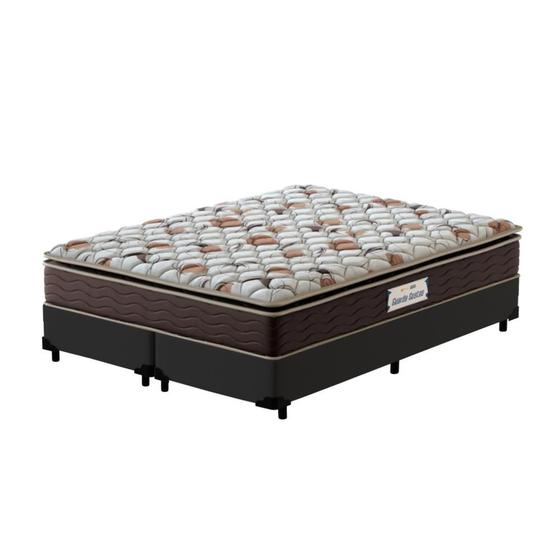 Imagem de Cama Box Super King Preta + Colchão de Espuma D45 - Probel Guarda-Costas ProForce Plus 193x203x63cm