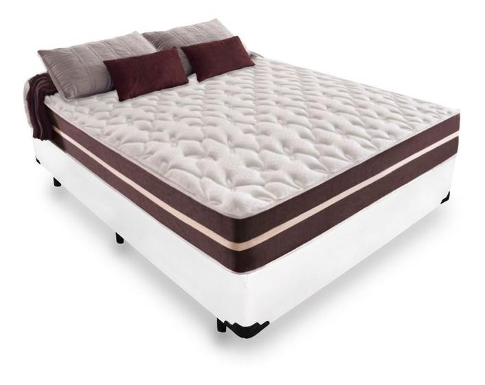 Imagem de Cama Box Viúva Branco + Colchão de Molas - Anjos - Classic Superlastic - 128x188x60cm