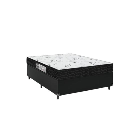 Imagem de Cama Box Viúva + Colchão D33 One Face - 56x128x188cm - Couro Preto