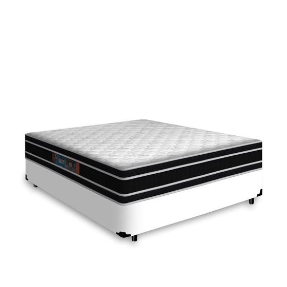 Imagem de Cama Box Viúva + Colchão De Espuma D33 - Castor - Black White Double Face 128x188x62cm