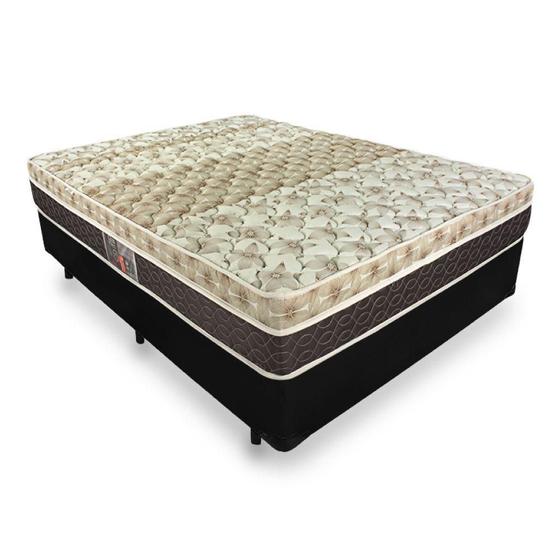 Imagem de Cama Box Viúva + Colchão De Molas Ensacadas - Castor - Class Pocket Híbrido One Face 128cm