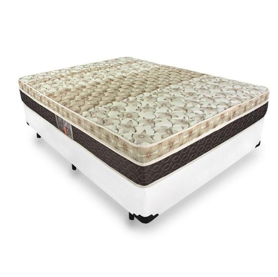 Imagem de Cama Box Viúva + Colchão De Molas Ensacadas - Castor - Class Pocket Híbrido One Face 128cm