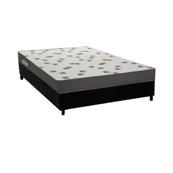 Imagem de Cama Box Viúva: Colchão Espuma D33 Ortobom Light Saúde + Base CRC Suede Black (128x188)