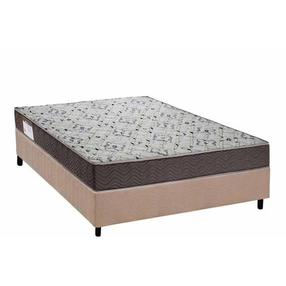 Imagem de Cama Box Viúva: Colchão Espuma D45 Ortobom ISO 150 Mega Firme + Base CRC Suede Clean (128x188)