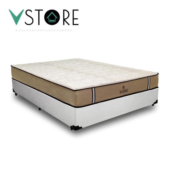 Imagem de Cama Box Viúva + Colchão Madrid D33 Molas Ensacadas 128x188x66cm Várias Cores - Vstore