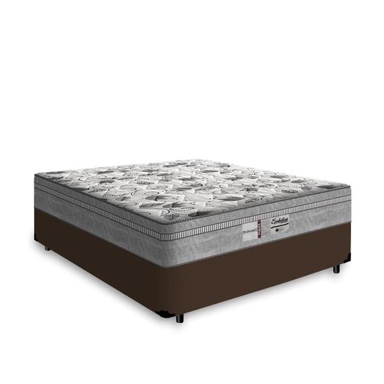 Imagem de Cama Box Viúva Marrom + Colchão De Molas Ensacadas - Probel - Evolution 128x188x67cm