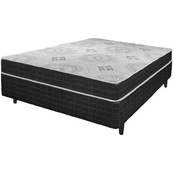 Imagem de Cama Box Viúva Preto + Colchão San Francisco Ortopédico Espuma D33 128x188x54cm