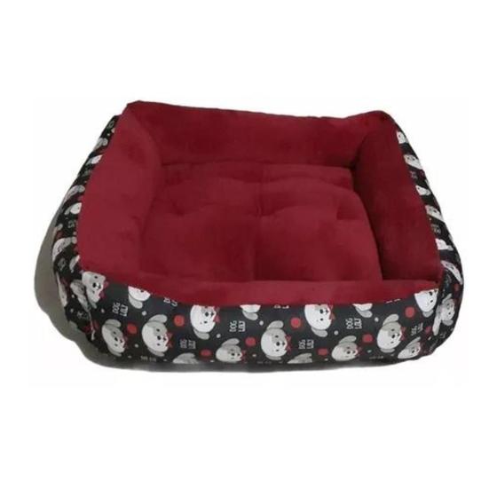 Imagem de Cama Cachorro E Gato Caminha Pet GG 70cm x 70cm Com Zíper Vermelho