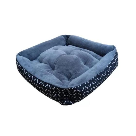 Imagem de Cama Cachorro E Gato Caminha Pet Media 60cm x 60cm Com Zíper Super Macia Cinza