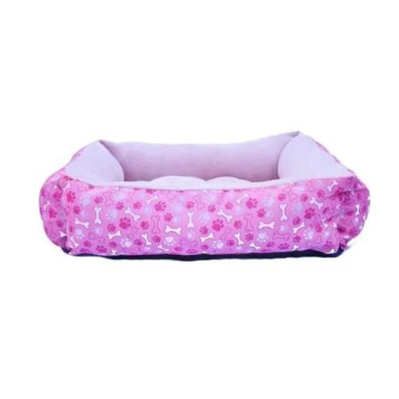 Imagem de Cama Cachorro E Gato Caminha Pet Media 60cm x 60cm Com Zíper Super Macia Rosa