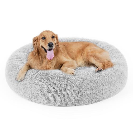 Imagem de Cama Calmante para Pets - Travesseiro Donut de Pele Sintética para Cães e Gatos