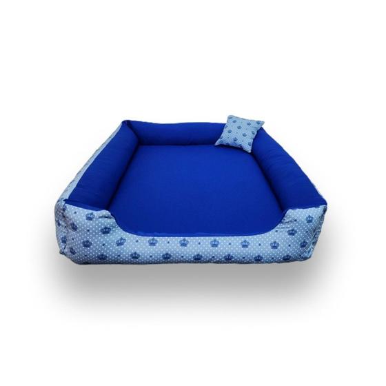 Imagem de cama caminha cachorro grande cama retangular pet medio ou grande até 28kg  medidas externas 70x80cm lavável com ziper