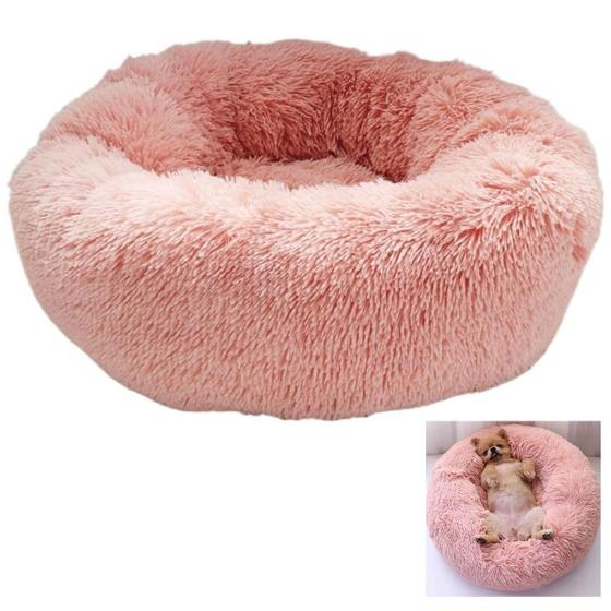 Imagem de Cama Caminha Nuvem Gato Cao Pet Cachorro Donut Pelucia 80cm Grande Rosquinha Animal de Estimaçao Macio Confortavel Lazer Resistente Antiderrapante