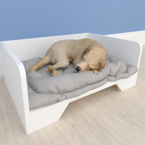 Imagem de Cama Caminha Sofá Casa Para Pet, Cachorro,MDF Branco