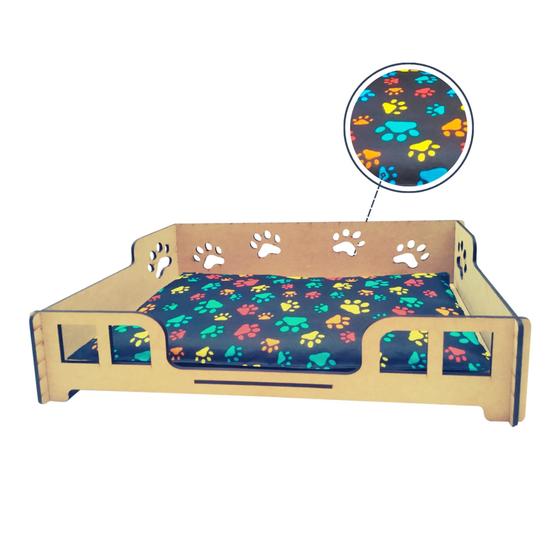 Imagem de Cama Caminha Sofá Casa Pet Cachorro Gato Mdf com Almofada
