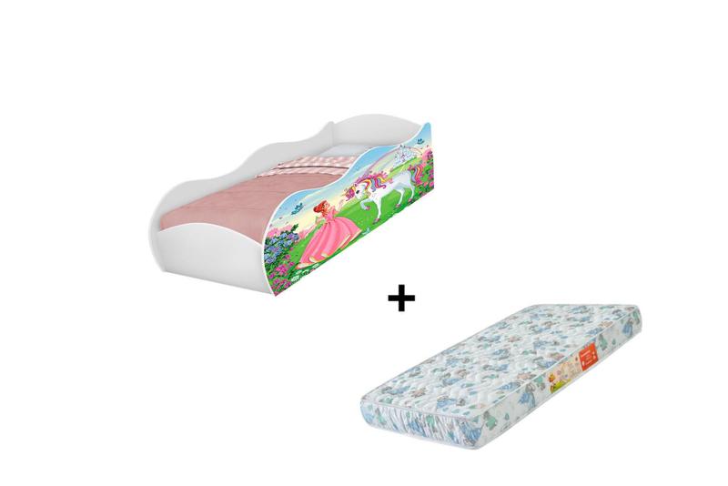 Imagem de Cama carro móveis para quarto infantil proteção lateral 100% MDF crianças meninas + colchão