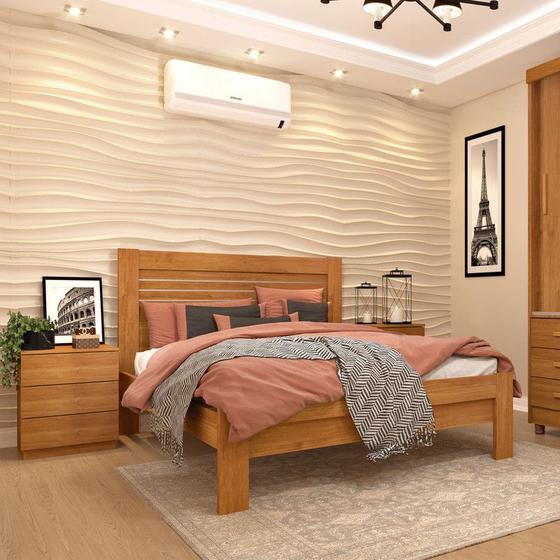 Imagem de Cama Casal 100% MDF - Safira-Cinamomo - Tcil Móveis