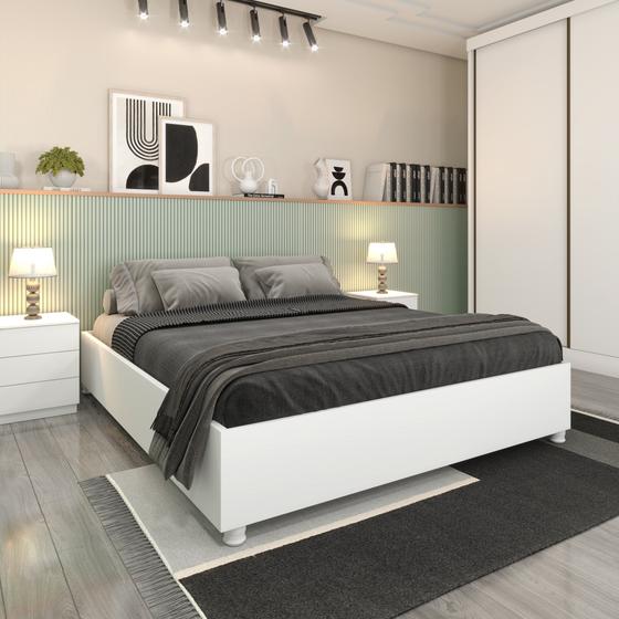 Imagem de Cama Casal 193Cmx144Cm Em Mdp Monaco