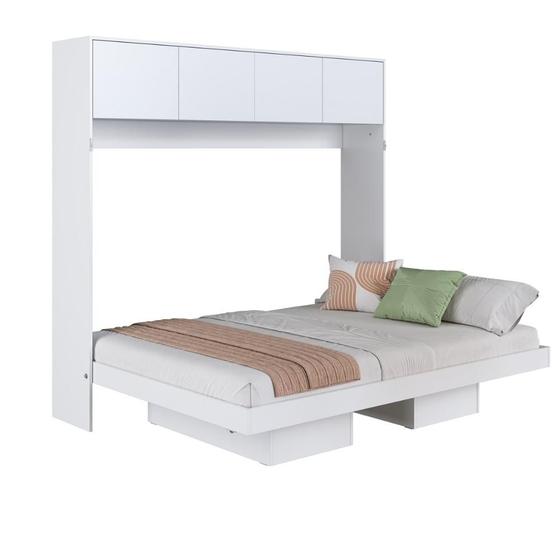 Imagem de Cama Casal Articulavel Horizontal Com Portas 140 Hanover Branco