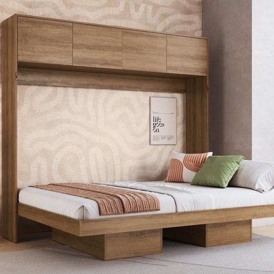 Cama Casal Articulável Horizontal com Portas 140 Hanover Mel Menor preço em Cama Casal Articulável Horizontal com Portas 140 Hanover Mel