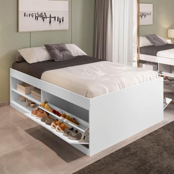 Imagem de Cama Casal Box Sapateira Tien Branco