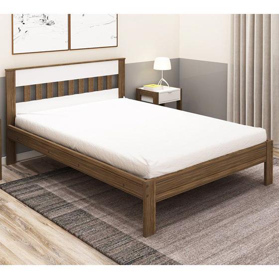 Imagem de Cama Casal CM8007 Branco Nogal Tecno Mobili