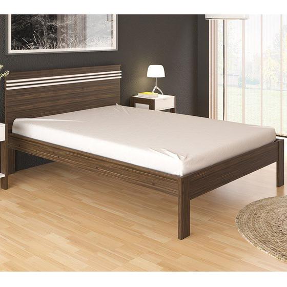 Imagem de Cama Casal CM8009 Nogal Branco Tecno Mobili