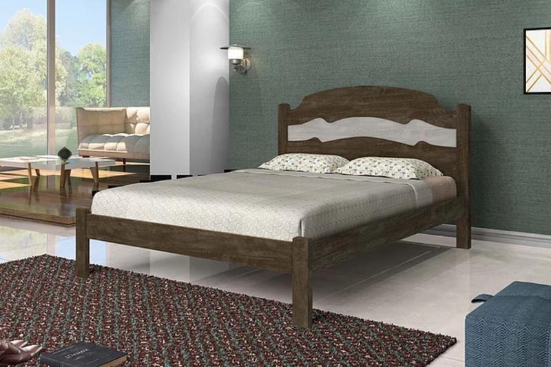 Imagem de Cama Casal Iris 100% Mdf Castanho/Avelã Wood Flex