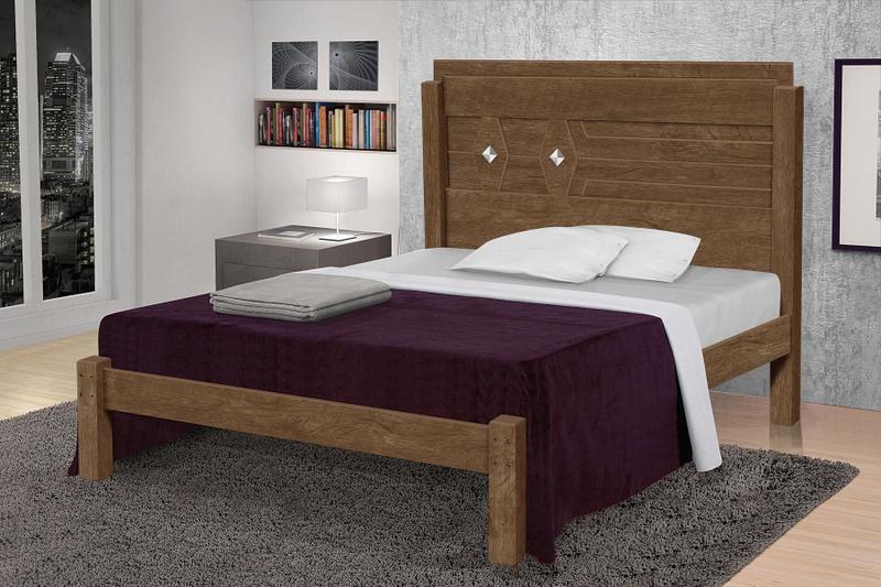 Imagem de Cama Casal Lívia Mdf/mdp Reforçada Premium Pés 7,5x7,5cm