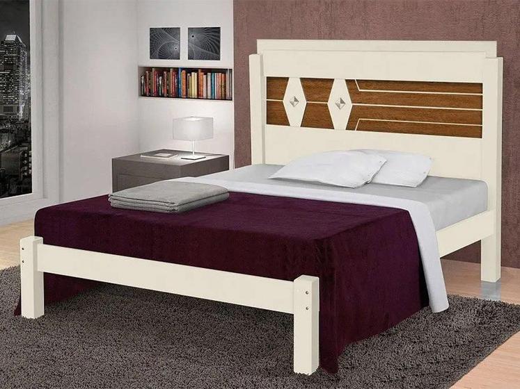 Imagem de Cama Casal Lívia Off White/Canela - Carmolar