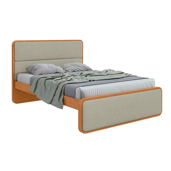 Imagem de Cama Casal Loop Bouclé Sálvia e Amêndoa