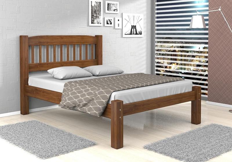 Imagem de Cama casal madeira Reta + 1 colchão casal d20 dream Gazin