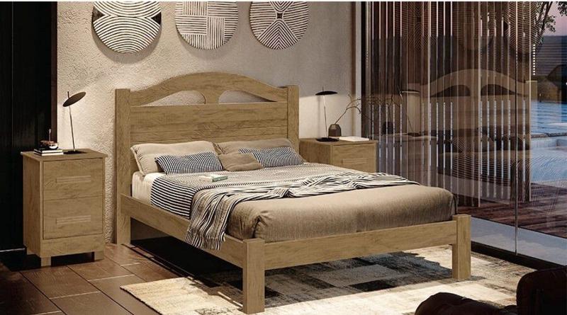 Imagem de Cama Casal Melissa 100% Mdf Reforçado - Castanho