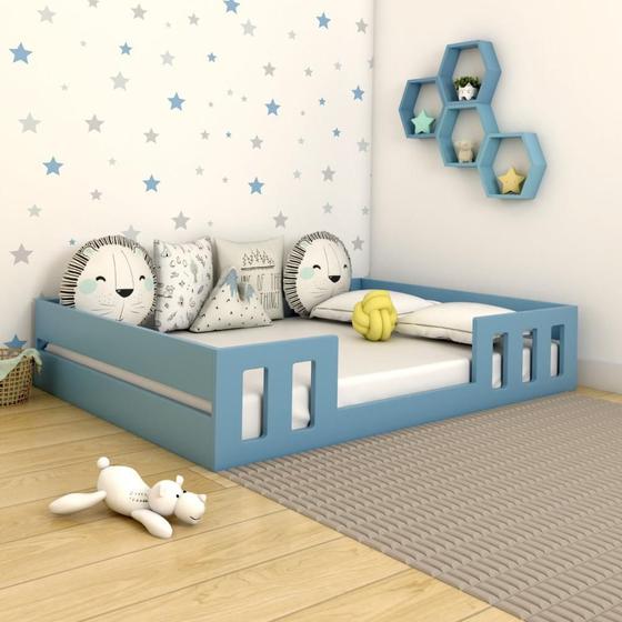 Imagem de Cama Casal Montessoriana Play Azul