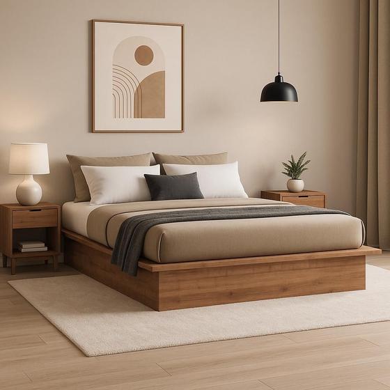 Imagem de Cama Casal ou Queen Minimalista 160x200cm Industrial 8285