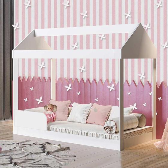 Imagem de Cama Casinha Infantil Montessoriana Branca Dakota Gabrielli