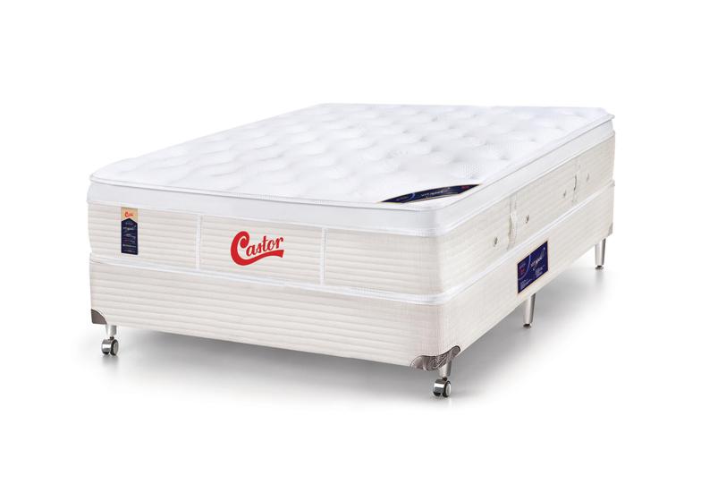 Imagem de Cama Castor Casal Vitagel Euro One Face Pocket 138x188x59 + Box Castor