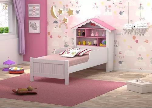 Imagem de Cama Com Colchão Menina Solteiro 100% MDF