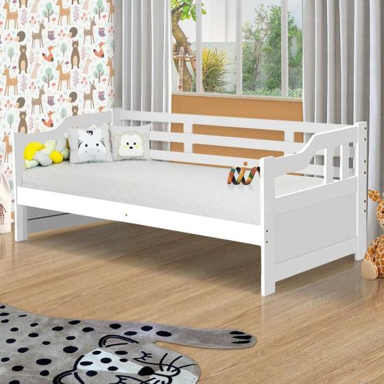 Imagem de Cama De Babá Madeira Maciça Solteiro Branco Amsterdã Shop JM