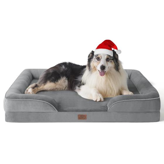 Imagem de Cama de cachorro Bedsure Orthopaedic XL para cães extra grandes, cinza