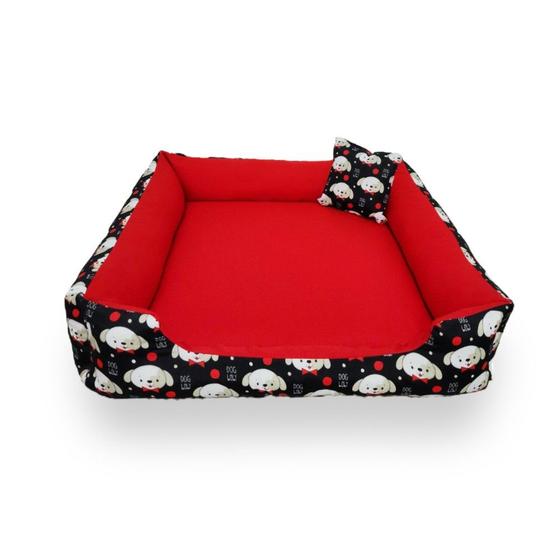 Imagem de cama de cachorro grande 70x70cm cama G cama pet até15kg caminha com zíper