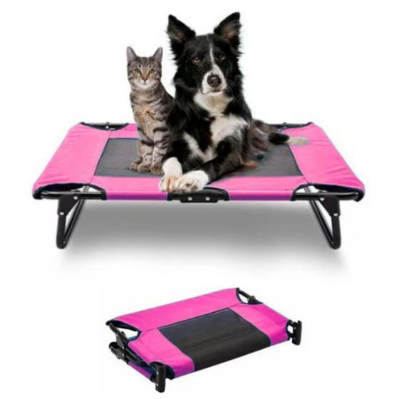 Imagem de Cama De Cachorro Médio Suspensa Elevada Ortopédica Ergonomica Tamanho M Paws Dobravel Portatil Resistente Com Tela Pet Caminha Para Cão e Gato Cores