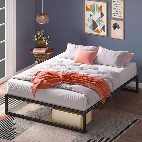 Imagem de CAMA DE CASAL AÇO FERRO ESTILO INDUSTRIAL CA03 Informar cor da estrutura via mensagem após a compra