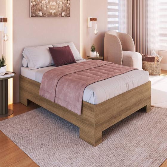 Imagem de Cama de Casal Box com Estrado Fixo 140 Xangai