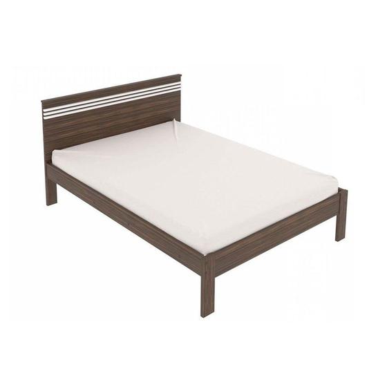 Imagem de Cama de Casal CM8009 Nogal/Branco - Tecno Mobili