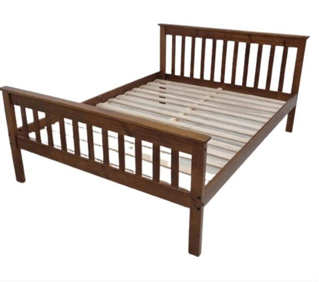 Cama de Casal JT (140cm) Madeira Maciça - Castanho Menor preço em Cama de Casal JT (140cm) Madeira Maciça - Castanho