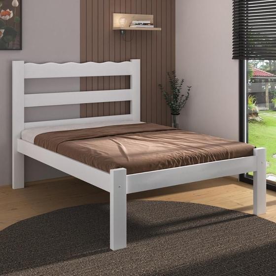 Imagem de Cama de Casal Madeira Maciça para Colchão 128/138x188cm Multimóveis CR35255