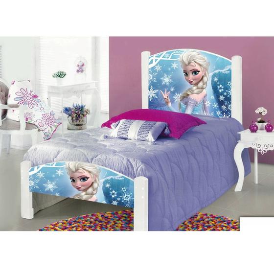 Imagem de Cama de Criança Solteiro Infantil Frozen Adesivada com Colchão 