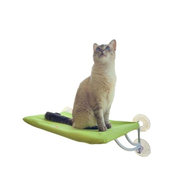 Imagem de Cama De Janela Suspensa Com Ventosa Para Gatos Petlon Verde